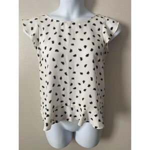 Loft Cream Ruffle sleeve Blouse Size Small #0283